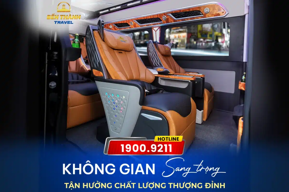 Xe Limousine 9 chỗ được trang bị đầy đủ các tiện ích hiện đại với không gian sang trọng